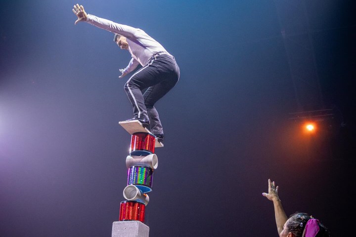 a person doing a trick on a stage
