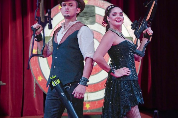 a couple of people posing for the camera