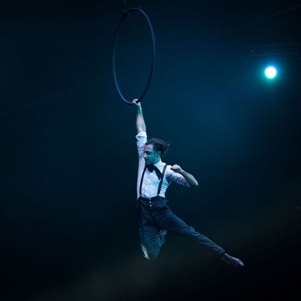 a man flying through the air