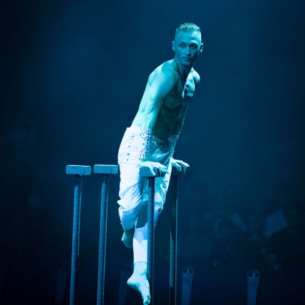 a person standing on a stage